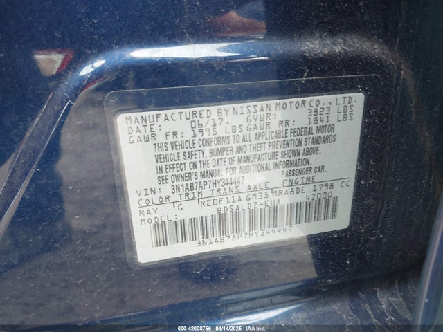 3N1AB7AP7HY344447 Nissan SENTRA SV
