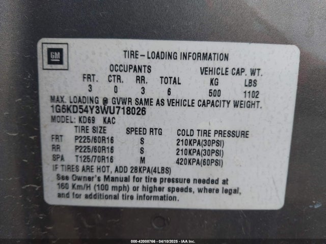 1998 CADILLAC DEVILLE 1G6KD54Y3WU718026 Photo 8
