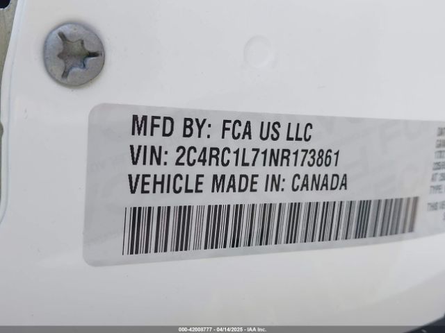 2C4RC1L71NR173861 Chrysler Pacifica Hybrid Touring L
