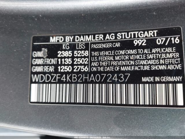 WDDZF4KB2HA072437 Mercedes-Benz E 300 4matic
