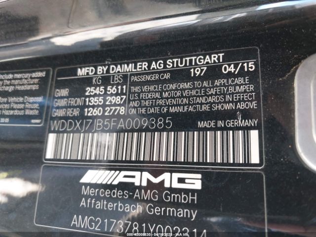 2015 MERCEDES-BENZ S 63 AMG WDDXJ7JB5FA009385 Photo 8