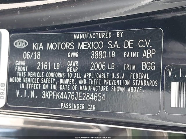 KIA FORTE LX 2018 3KPFK4A76JE284654 Image 9