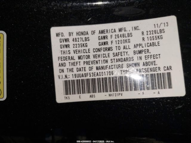 19UUA9F53EA001796 Acura Tl 3.7