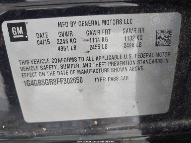 1G4GB5GR8FF302650 Buick Lacrosse Leather