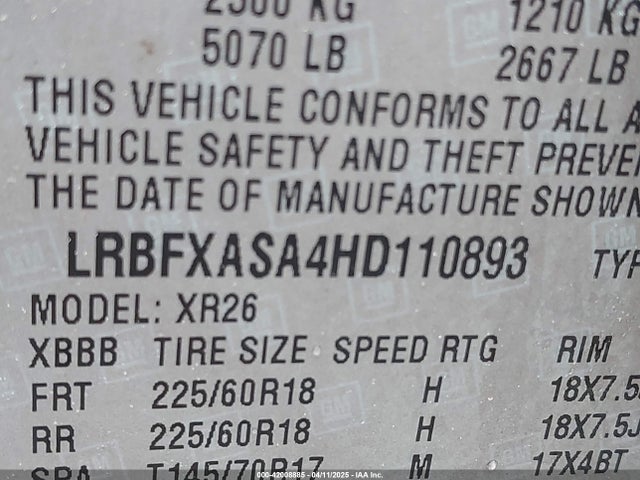 LRBFXASA4HD110893 Buick Envision Preferred