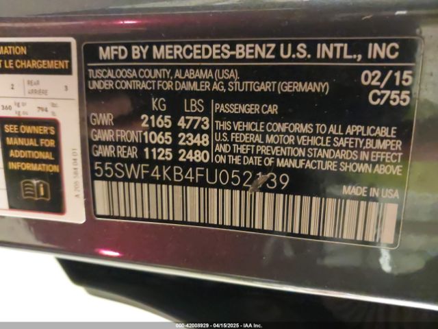 55SWF4KB4FU052139 Mercedes-Benz C 300 4matic/luxury 4matic/sport 4matic
