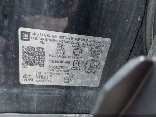 3GKALTEX0KL270374 GMC Terrain Sle