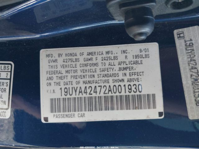 2002 ACURA CL 19UYA42472A001930 Photo 8