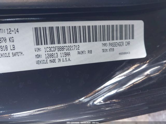 1C3CDFBB8FD221712 Dodge DART SXT