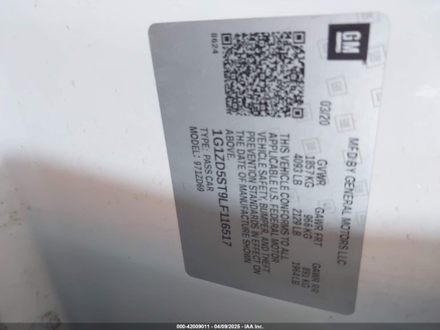 1G1ZD5ST9LF116517 Chevrolet Malibu Fwd Lt