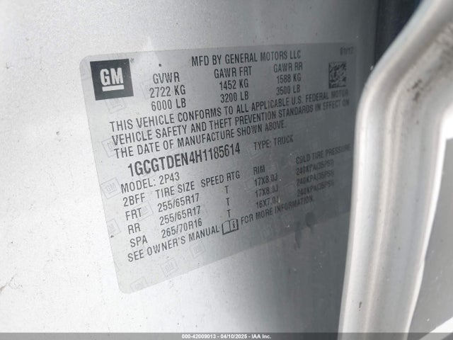 1GCGTDEN4H1185614 Chevrolet Colorado Z71