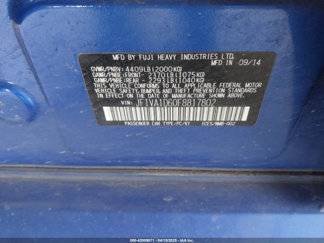 JF1VA1D60F8817802 Subaru Wrx Premium