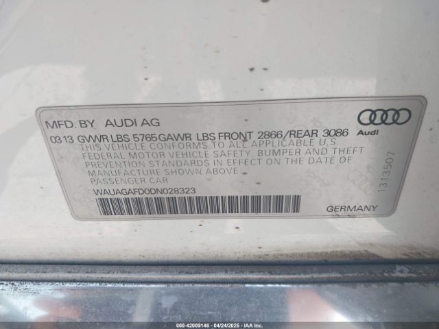 2013 AUDI A8 WAUAGAFD0DN028323 Photo 8