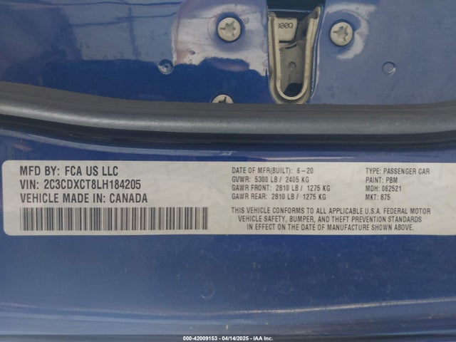 2C3CDXCT8LH184205 Dodge Charger R/t Rwd