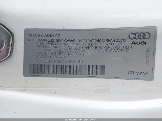 2012 AUDI A5 WAULFAFR8CA004140 Photo 8