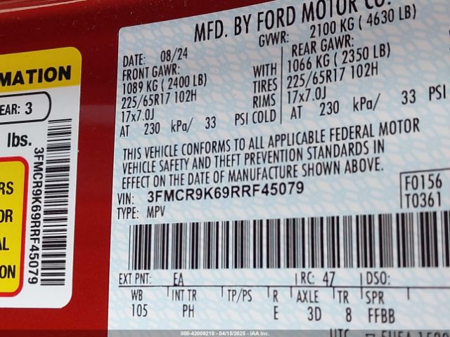 2024 FORD BRONCO SPORT 3FMCR9K69RRF45079 Photo 8