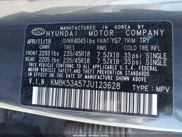 KM8K53A57JU123628 Hyundai t-gdi gamma