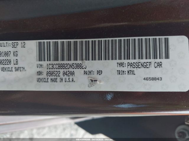 2013 CHRYSLER 200 1C3CCBBB2DN538825 Photo 8