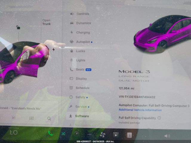 5YJ3E1EB4KF494432 Tesla Model 3 Long Range/performance