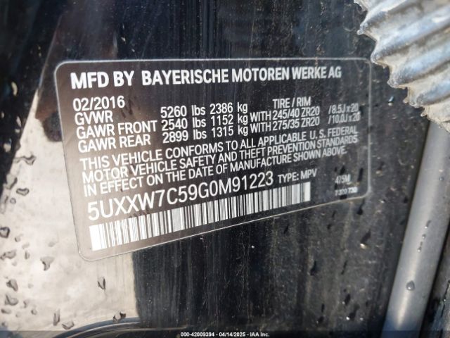 5UXXW7C59G0M91223 BMW X4 M40i