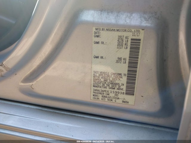 1N4AL3AP0JC159938 Nissan Altima 2.5 S