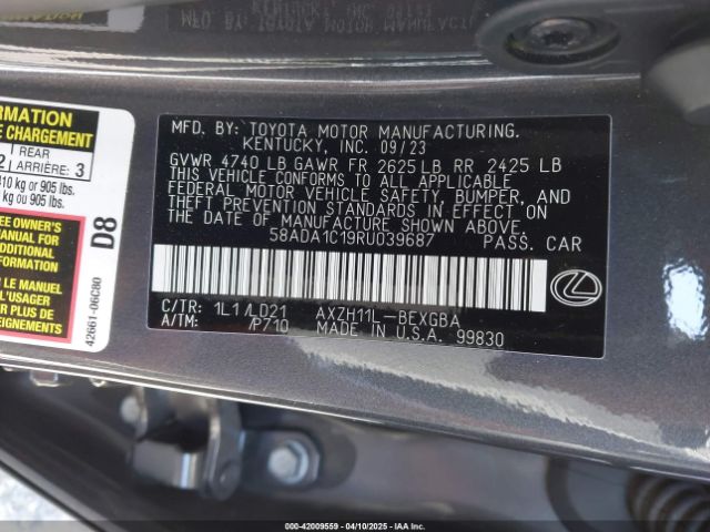 58ADA1C19RU039687 Lexus ES 300H
