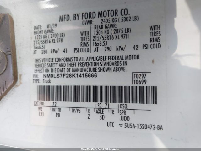 NM0LS7F28K1415666 Ford 2019