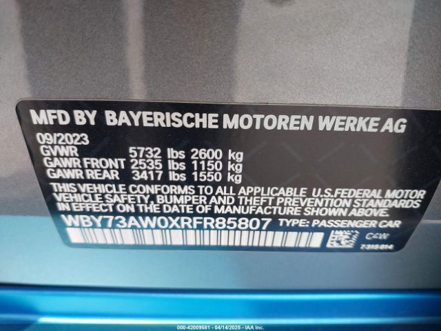 2024 BMW I4 WBY73AW0XRFR85807 Photo 8