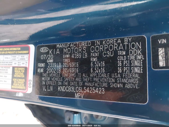 KIA Niro Lxs 2020 KNDCB3LC6L5425423 Image 9
