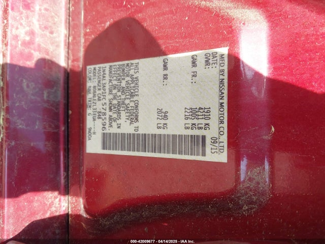 Nissan Altima 2.5 S 2015 1N4AL3AP1FC578596 Image 9