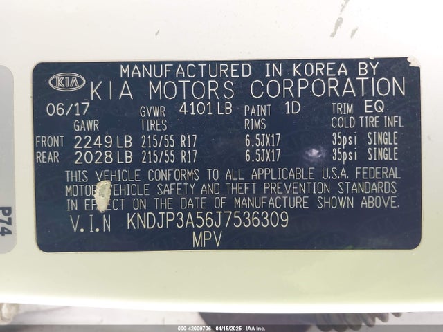 KNDJP3A56J7536309 KIA SOUL +