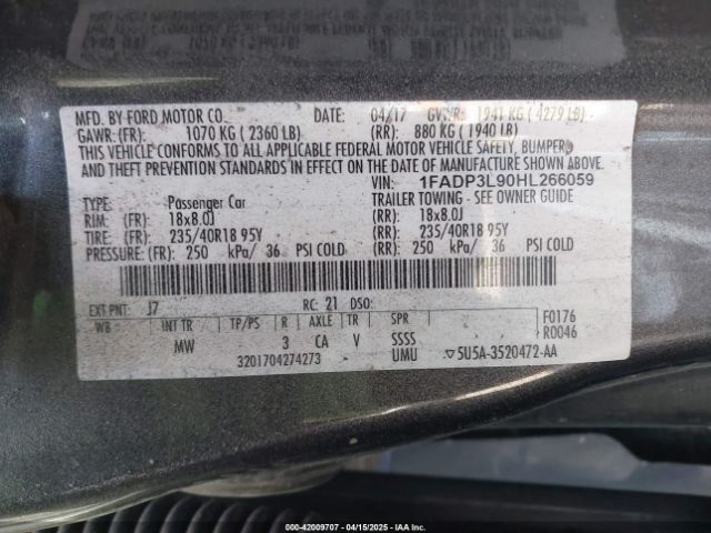 1FADP3L90HL266059 Ford FOCUS ST