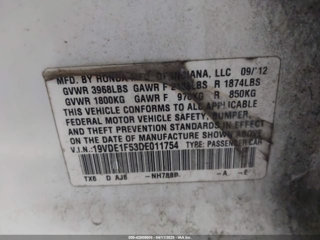 2013 ACURA ILX 19VDE1F53DE011754 Photo 8