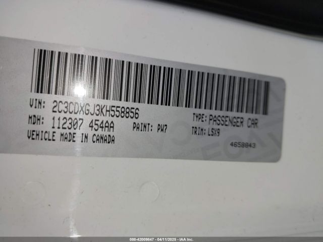 2C3CDXGJ3KH558856 Dodge Charger Scat Pack Rwd