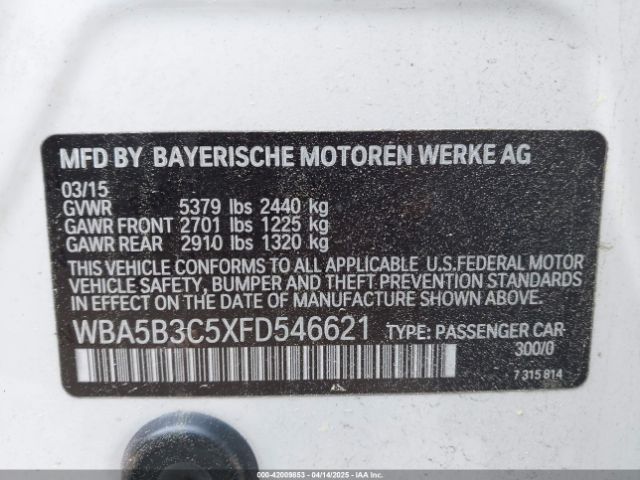WBA5B3C5XFD546621 BMW 535i Xdrive
