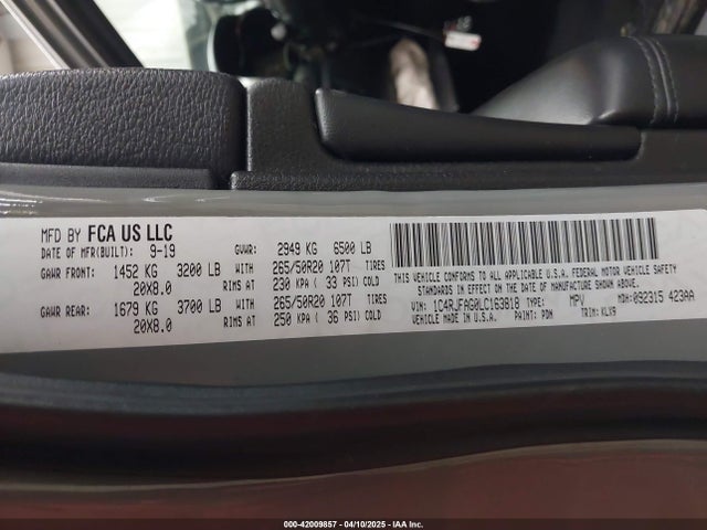 1C4RJFAG0LC163818 Jeep Grand Cherokee Altitude 4x4
