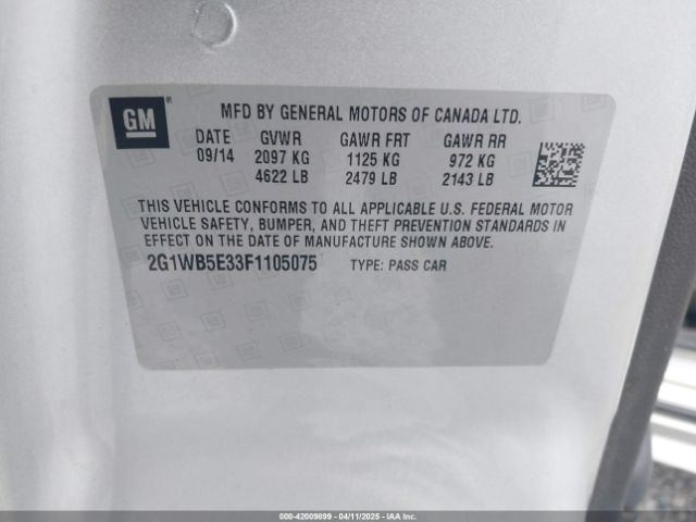 2G1WB5E33F1105075 Chevrolet Impala Limited Lt