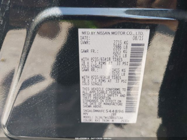 5N1AL0MNXFC544896 Infiniti QX60