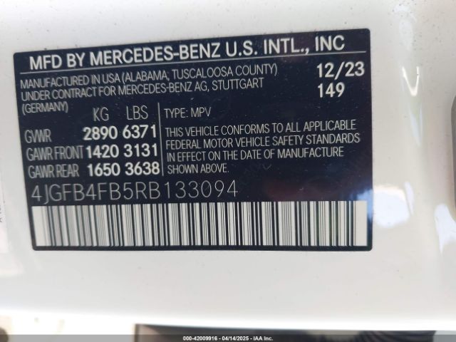 4JGFB4FB5RB133094 Mercedes-Benz Gle 350 4matic