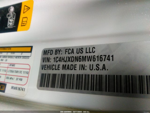 1C4HJXDN6MW616741 Jeep Wrangler Unlimited Willys 4x4