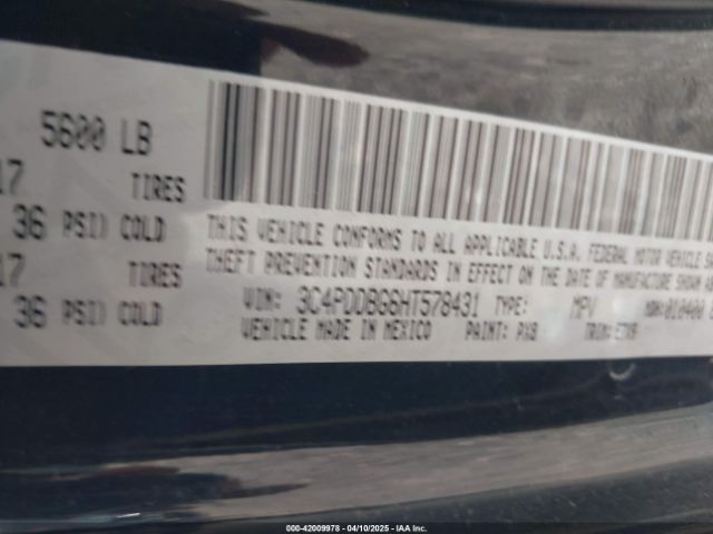 3C4PDDBG6HT578431 Dodge Journey Sxt Awd