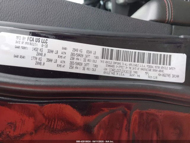 1C4RDJDG7JC416118 Dodge Durango Gt Awd