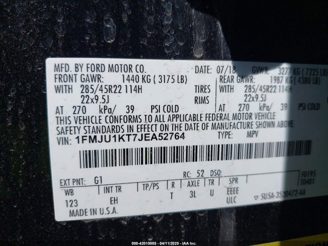 1FMJU1KT7JEA52764 Ford 3.5l gtdi