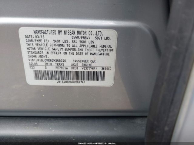 JN1BJ0RR6GM269746 Infiniti QX50