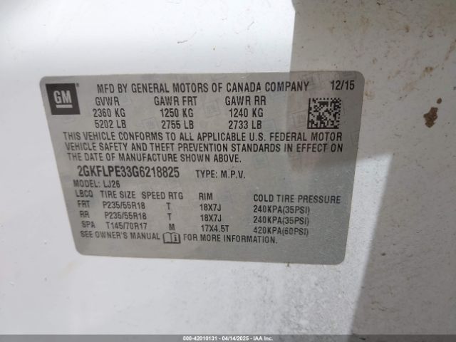 2GKFLPE33G6218825 GMC Terrain Slt