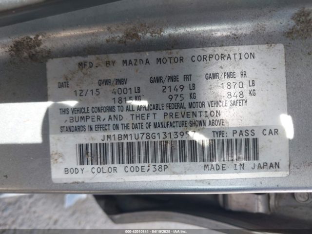 JM1BM1U78G1313957 Mazda Mazda3 I Sport