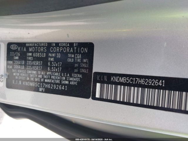 KNDMB5C17H6292641 KIA SEDONA LX