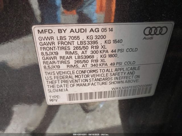WA1LMAFE5ED020880 Audi Q7 3.0 Tdi Premium