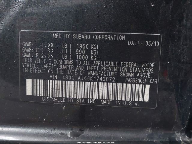 4S3GTAJ66K1743872 Subaru Impreza 2.0i Sport