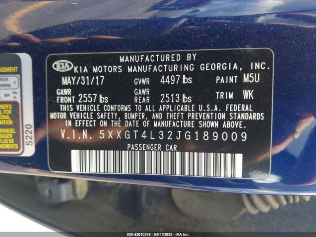 5XXGT4L32JG189009 KIA Optima S